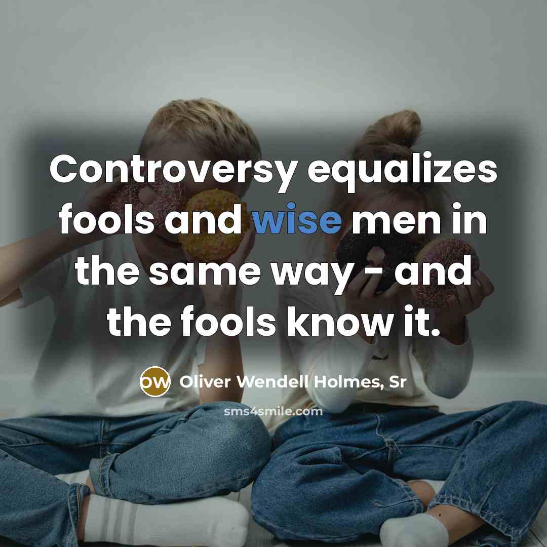 “Controversy equalizes fools and wise men in the same way…” quote by Oliver Wendell Holmes, Sr
