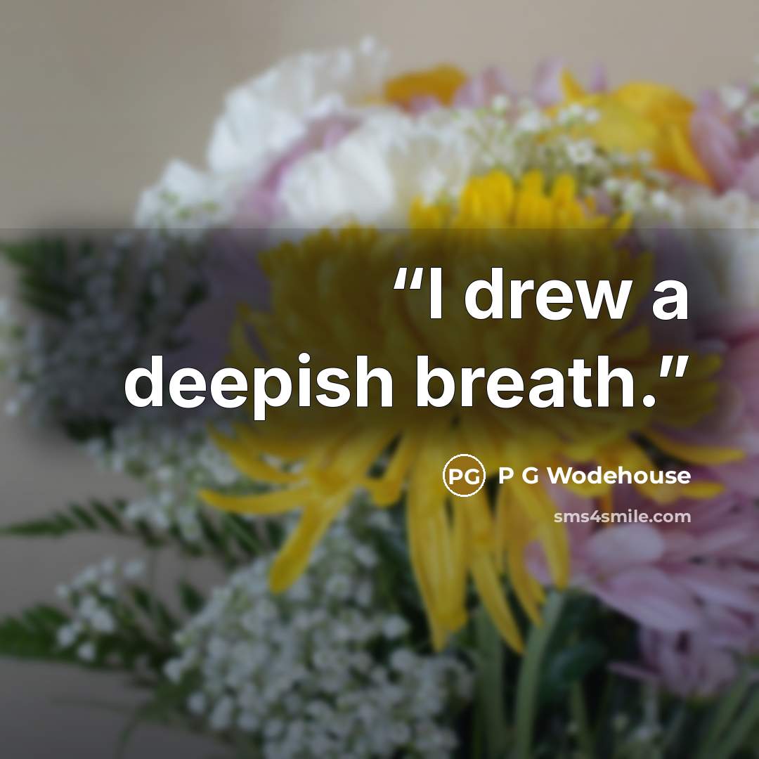 “I drew a deepish breath.” quote by P G Wodehouse