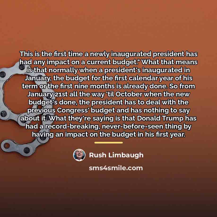 “This is the first time a newly inaugurated president has…” quote by Rush Limbaugh