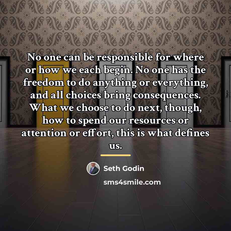 “No one can be responsible for where or how we…” quote by Seth Godin