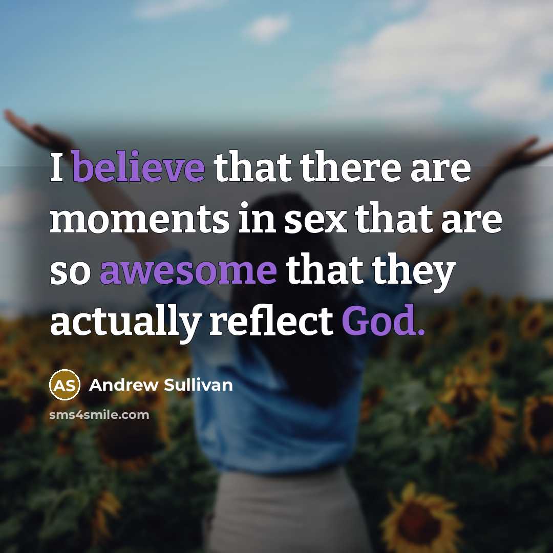 “I believe that there are moments in sex that are…” quote by Andrew Sullivan