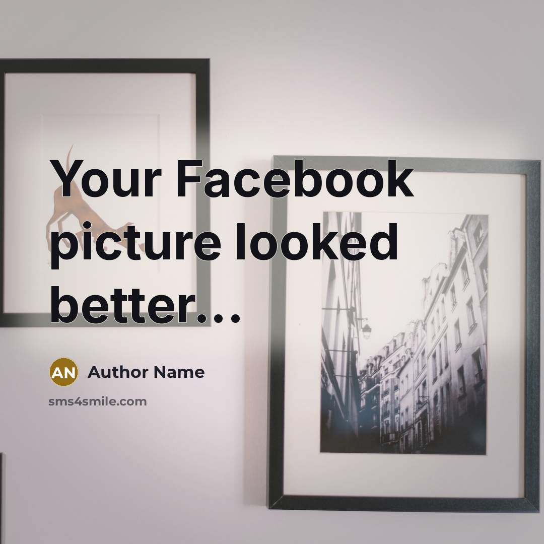 “Your Facebook picture looked better...” quote by Author Name