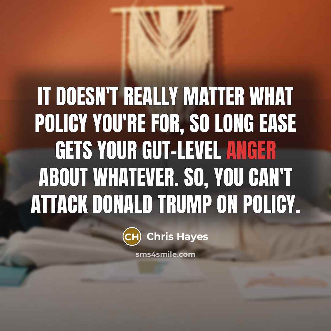 “It doesn`t really matter what policy you`re for, so long…” quote by Chris Hayes