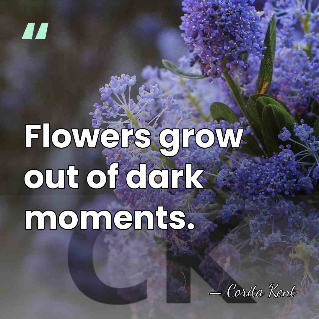 Flowers grow out of dark moments. - Corita Kent