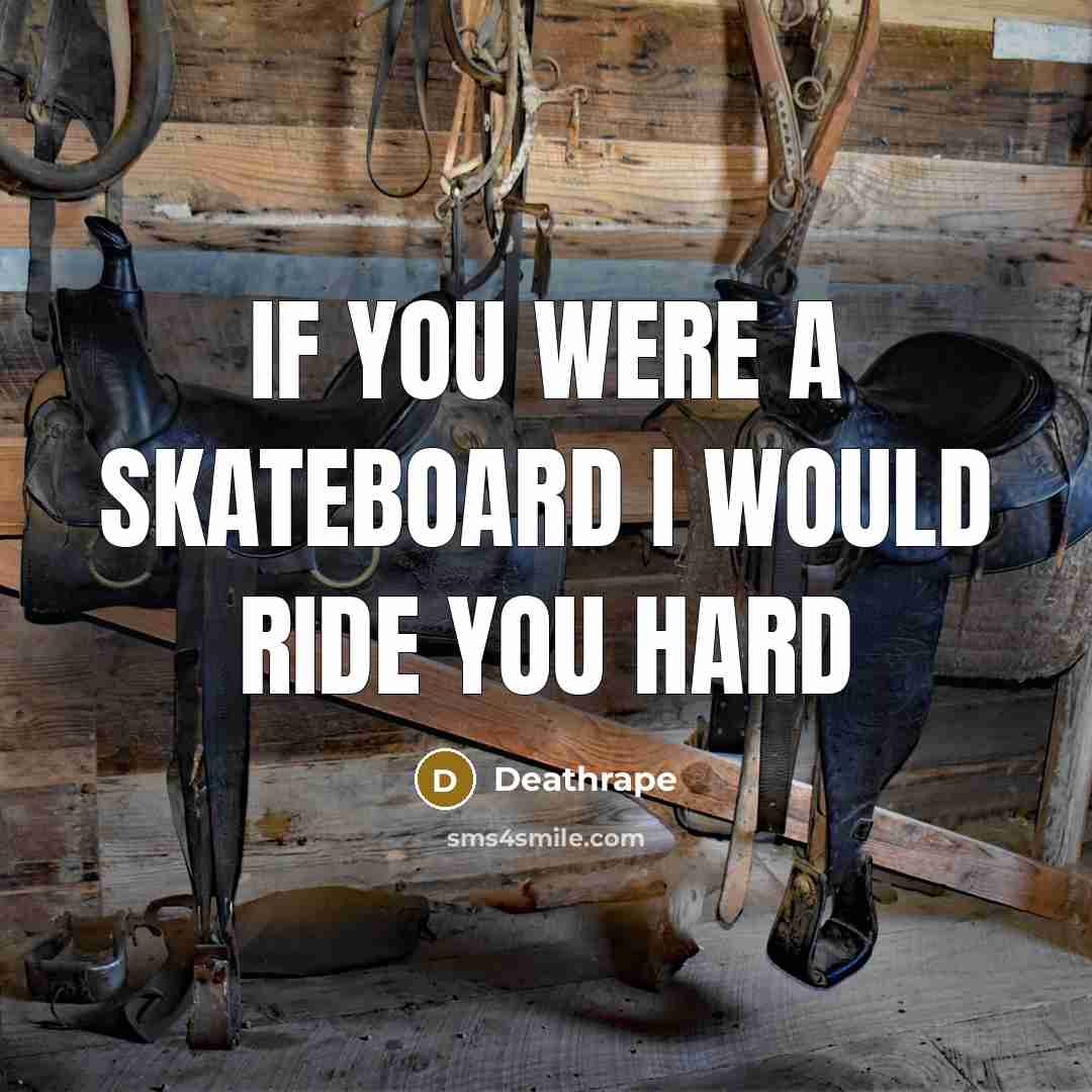 “If you were a skateboard I would ride you hard” quote by Deathrape