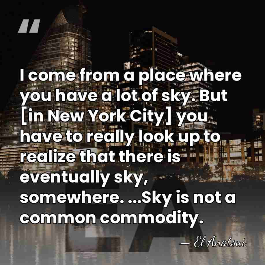 I come from a place where you have a lot of sky.&hellip; - El Anatsui