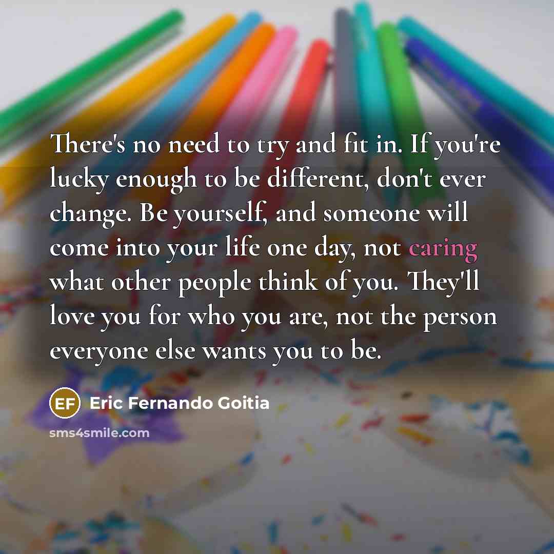 “There's no need to try and fit in. If you're…” quote by Eric Fernando Goitia