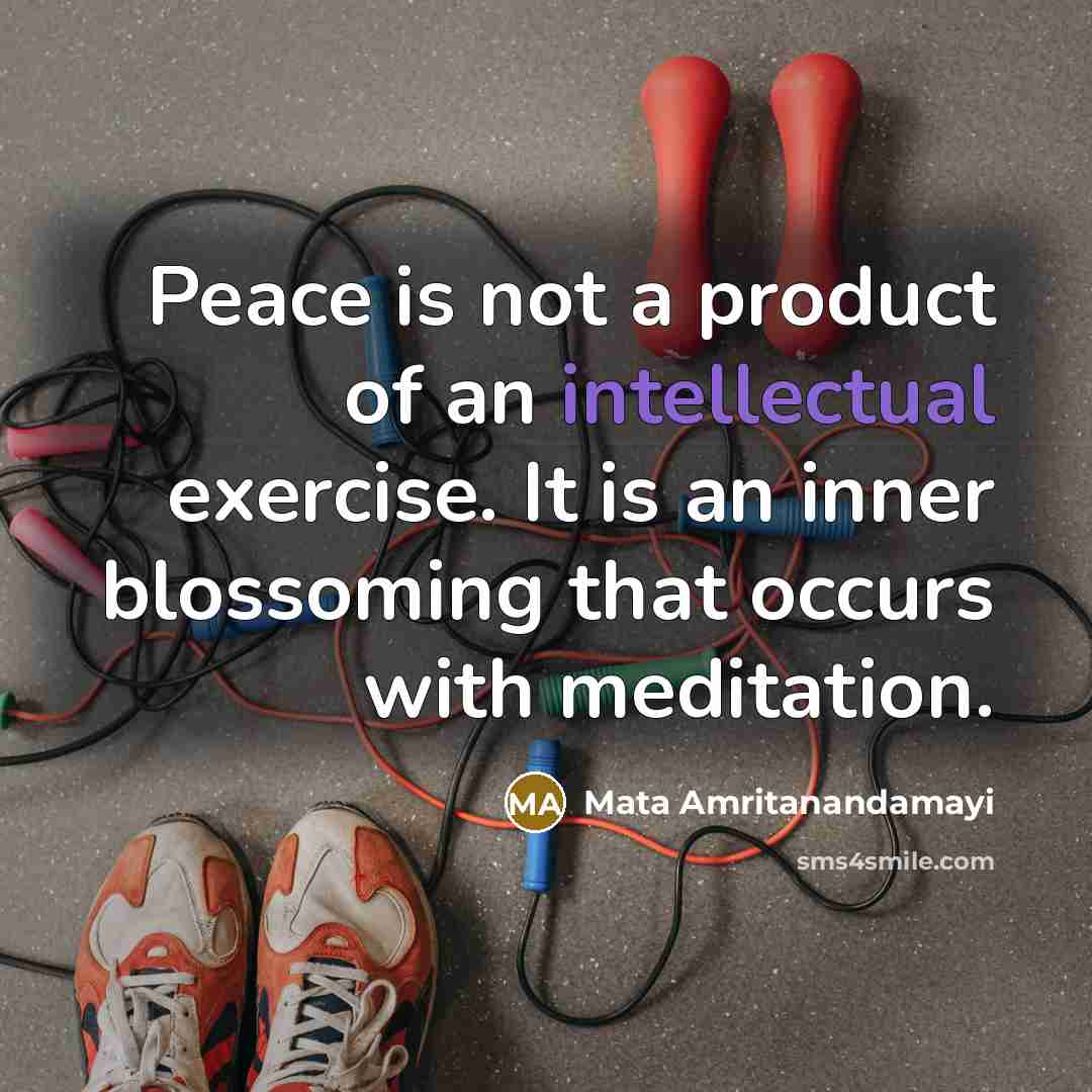 “Peace is not a product of an intellectual exercise. It…” quote by Mata Amritanandamayi