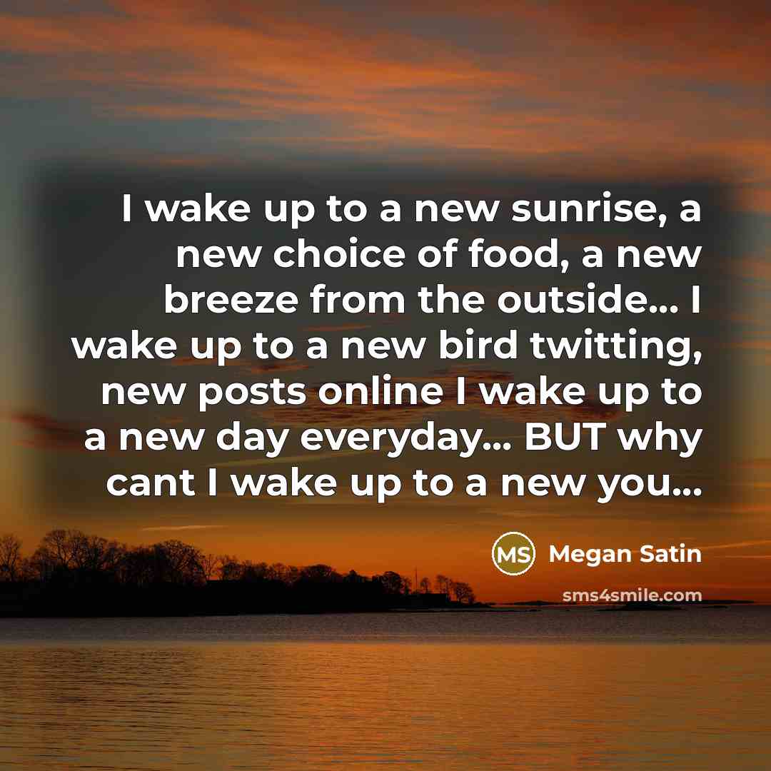“I wake up to a new sunrise, a new choice…” quote by Megan Satin