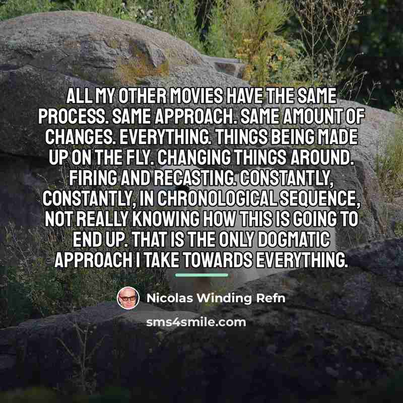 “All my other movies have the same process. Same approach.…” quote by Nicolas Winding Refn
