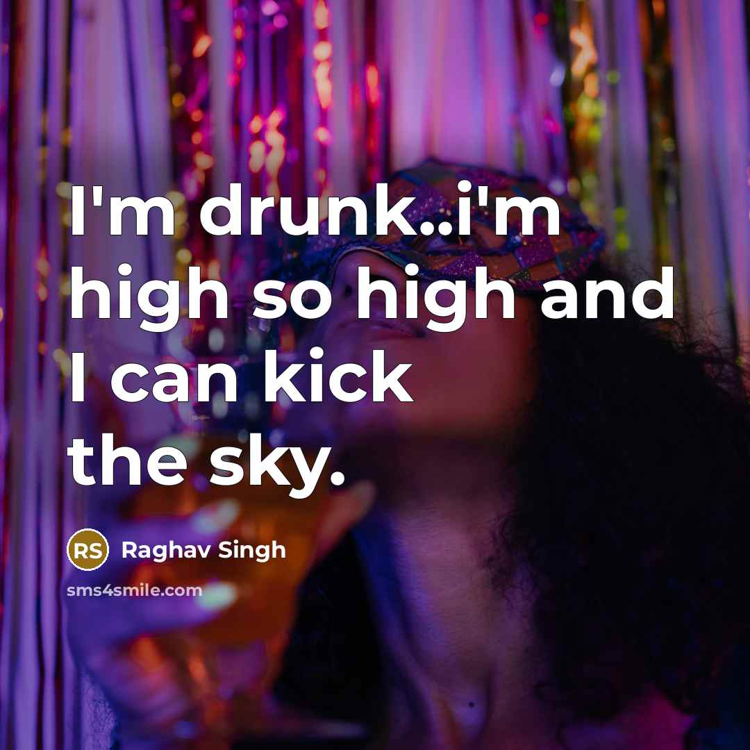 “I'm drunk..i'm high so high and I can kick the…” quote by Raghav Singh