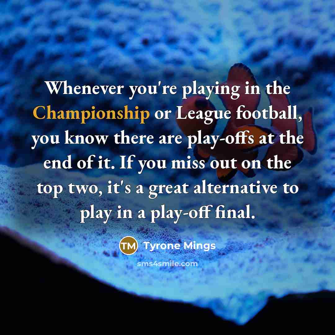 “Whenever you're playing in the Championship or League football, you…” quote by Tyrone Mings