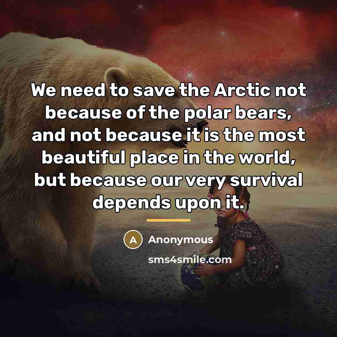 “We need to save the Arctic not because of the…” quote by Anonymous