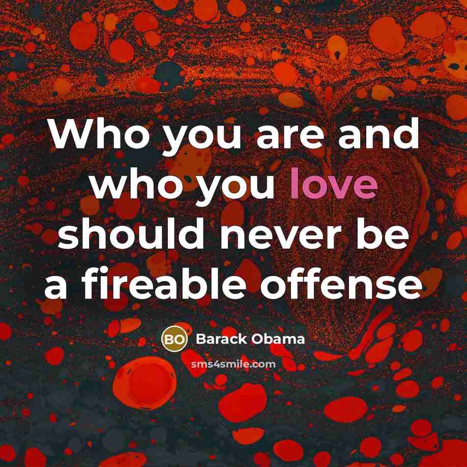 “Who you are and who you love should never be…” quote by Barack Obama