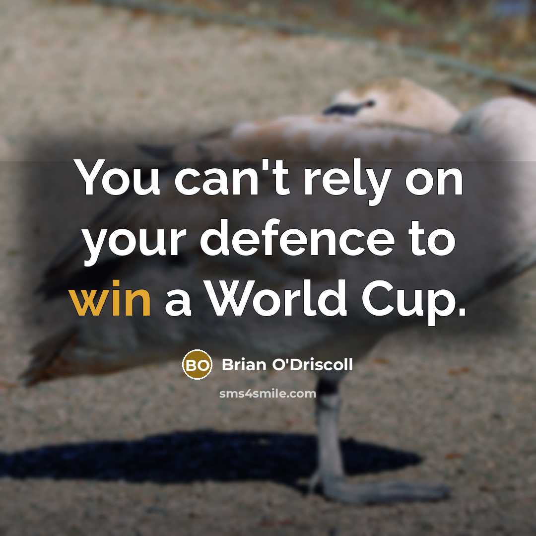 “You can't rely on your defence to win a World…” quote by Brian O'Driscoll