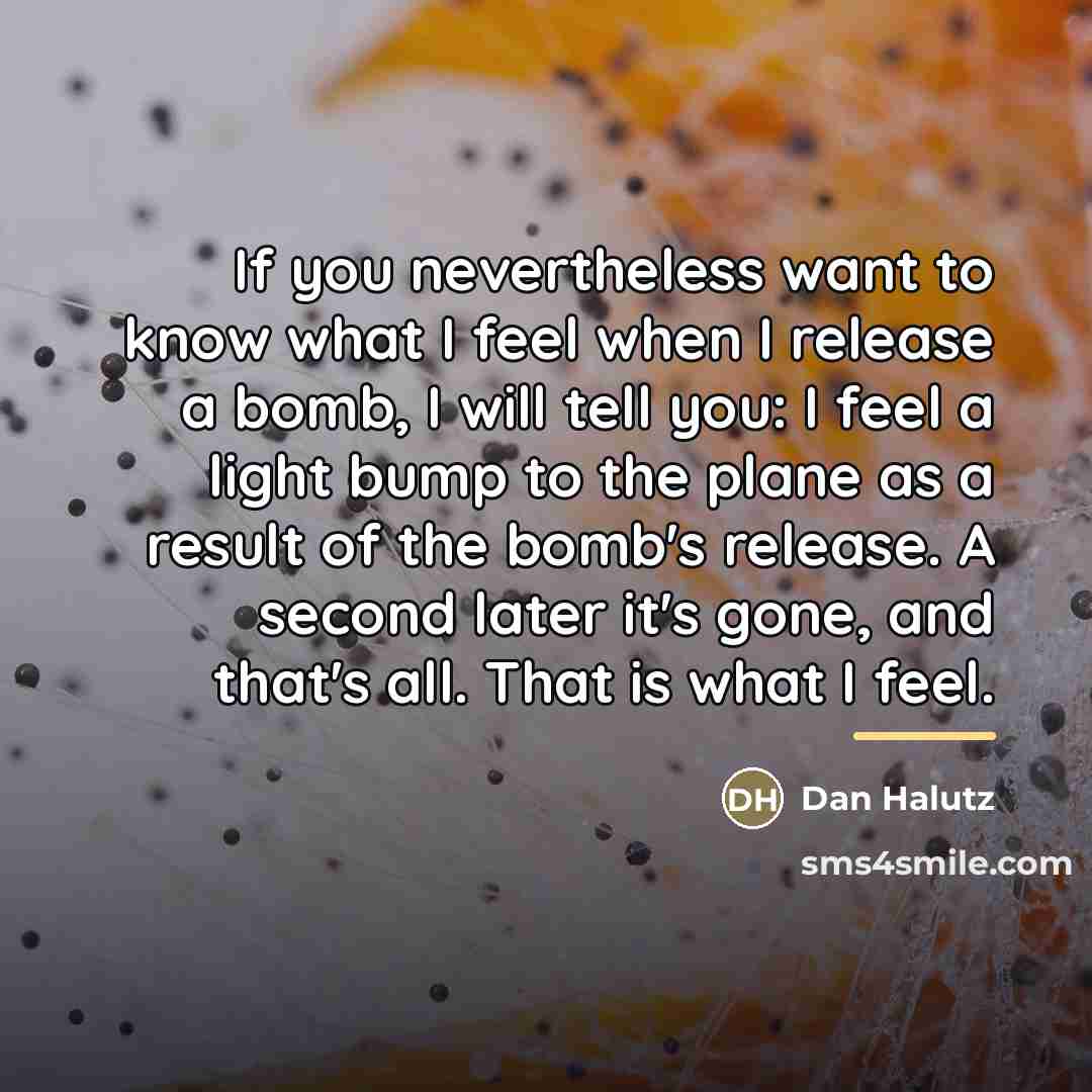 “If you nevertheless want to know what I feel when…” quote by Dan Halutz