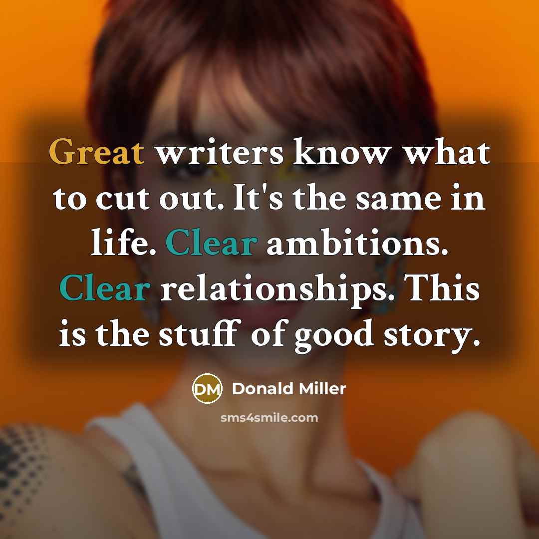“Great writers know what to cut out. It's the same…” quote by Donald Miller