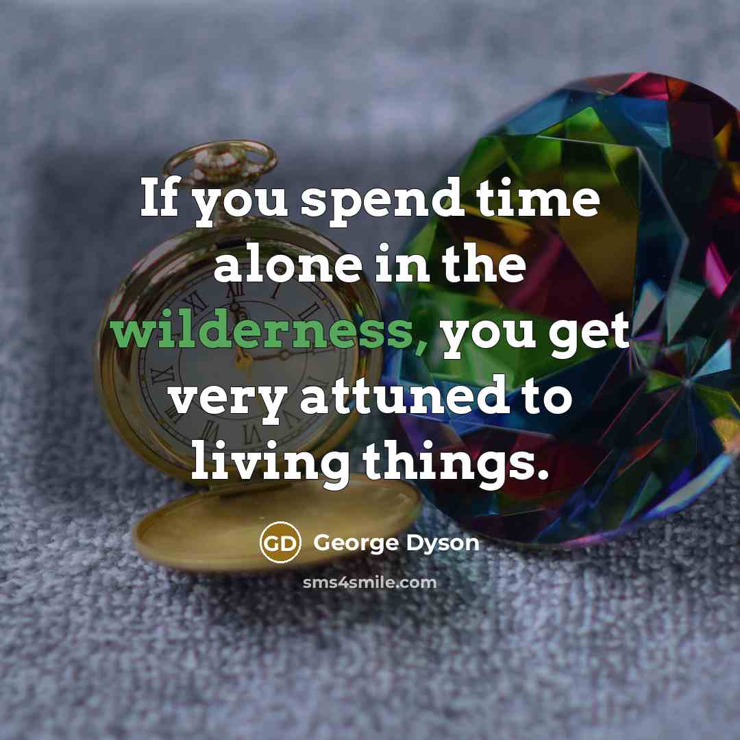 “If you spend time alone in the wilderness, you get…” quote by George Dyson