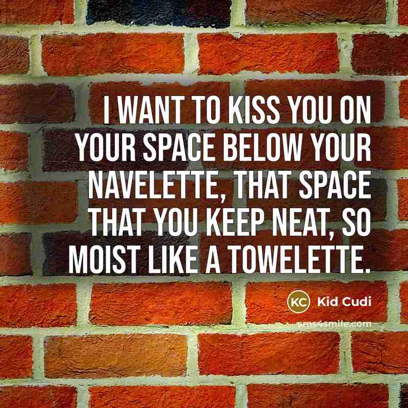 “I want to kiss you on your space below your…” quote by Kid Cudi