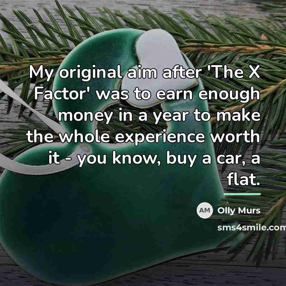 “My original aim after 'The X Factor' was to earn…” quote by Olly Murs