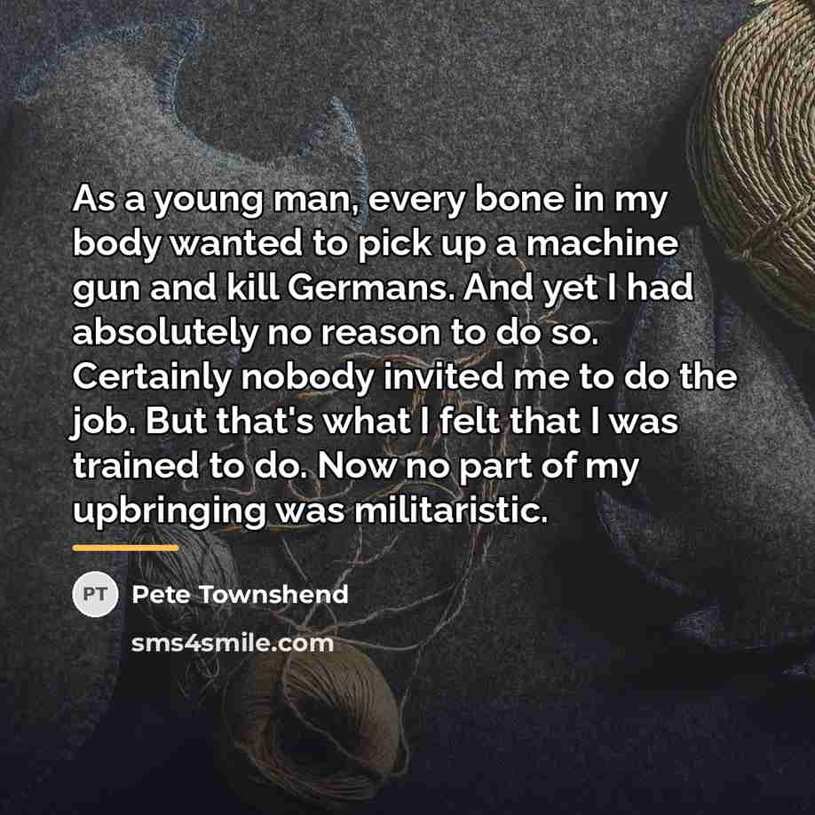 “As a young man, every bone in my body wanted…” quote by Pete Townshend