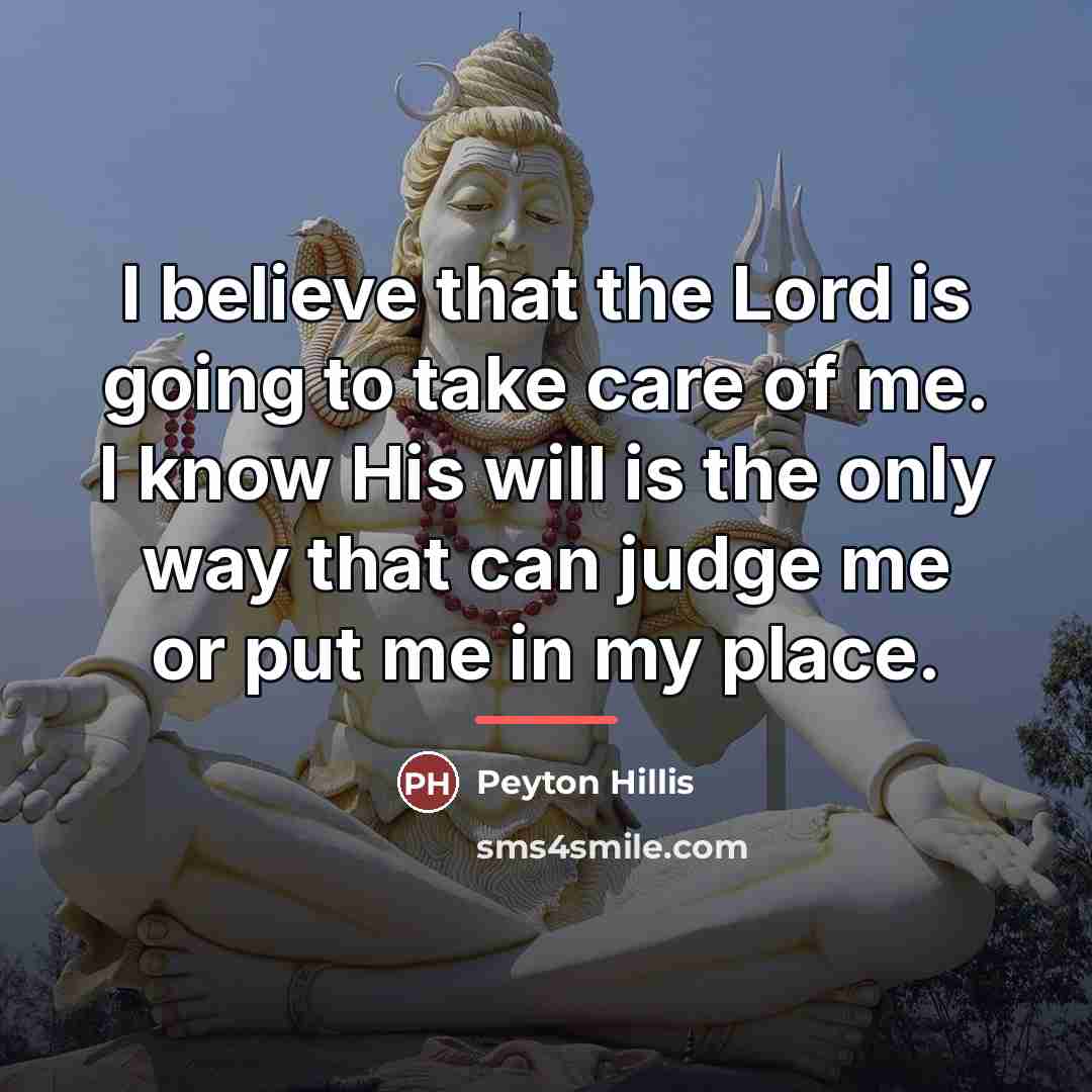 “I believe that the Lord is going to take care…” quote by Peyton Hillis