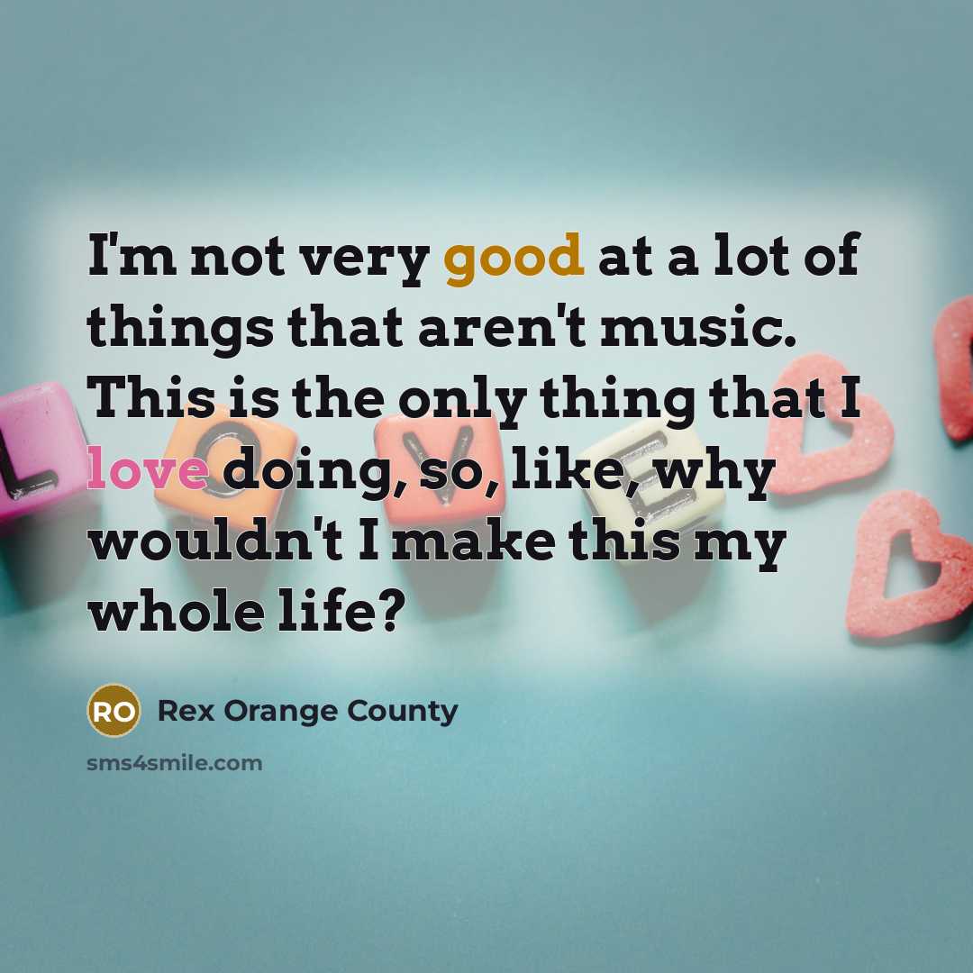 “I'm not very good at a lot of things that…” quote by Rex Orange County