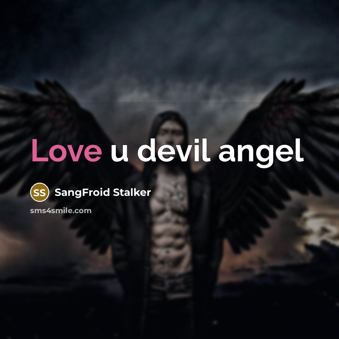 “Love u devil angel” quote by SangFroid Stalker