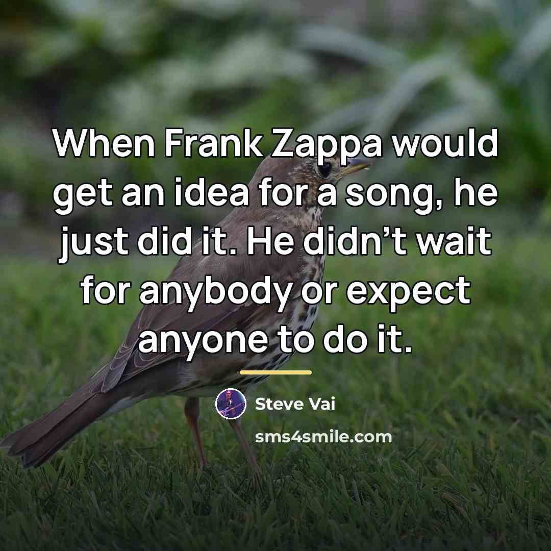 “When Frank Zappa would get an idea for a song,…” quote by Steve Vai