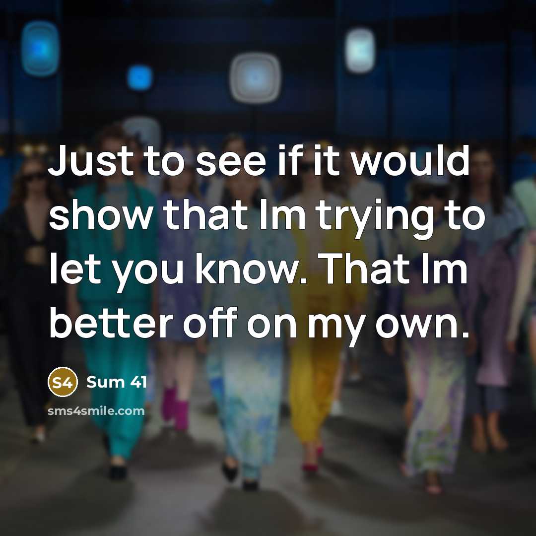 “Just to see if it would show that Im trying…” quote by Sum 41