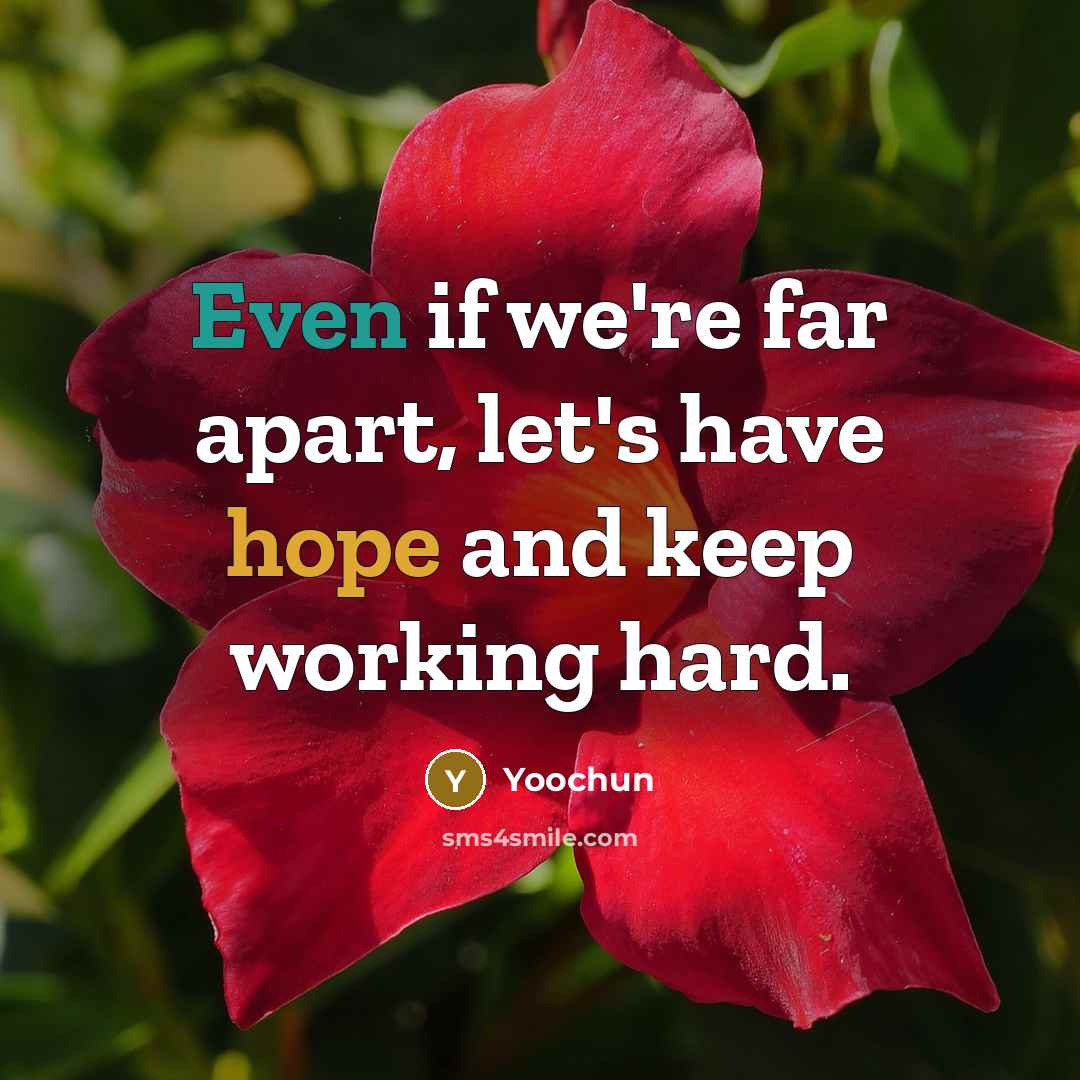 “Even if we're far apart, let's have hope and keep working hard.” quote by Yoochun