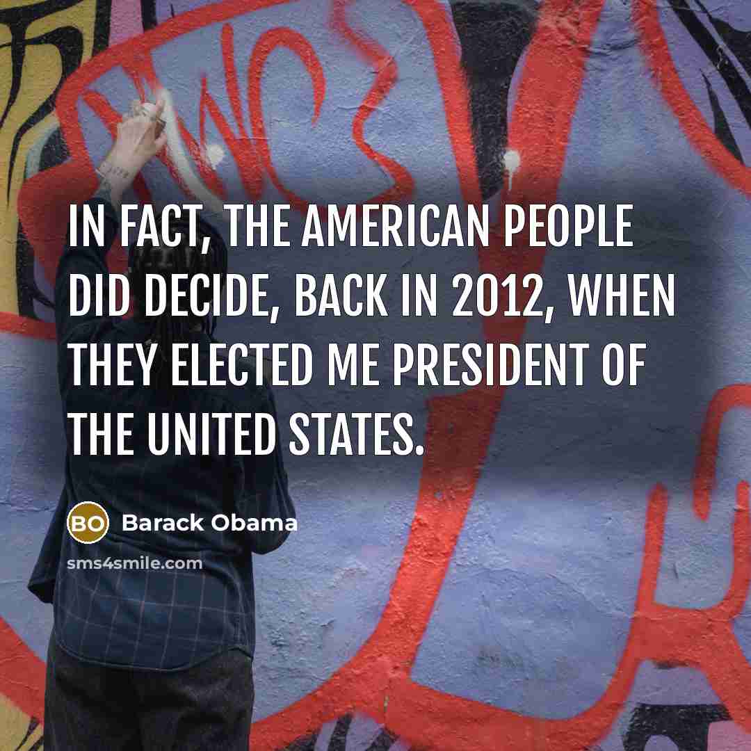 “In fact, the American people did decide, back in 2012,…” quote by Barack Obama