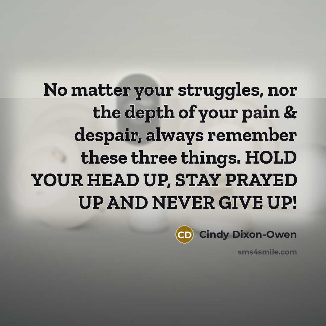 “No matter your struggles, nor the depth of your pain…” quote by Cindy Dixon-Owen