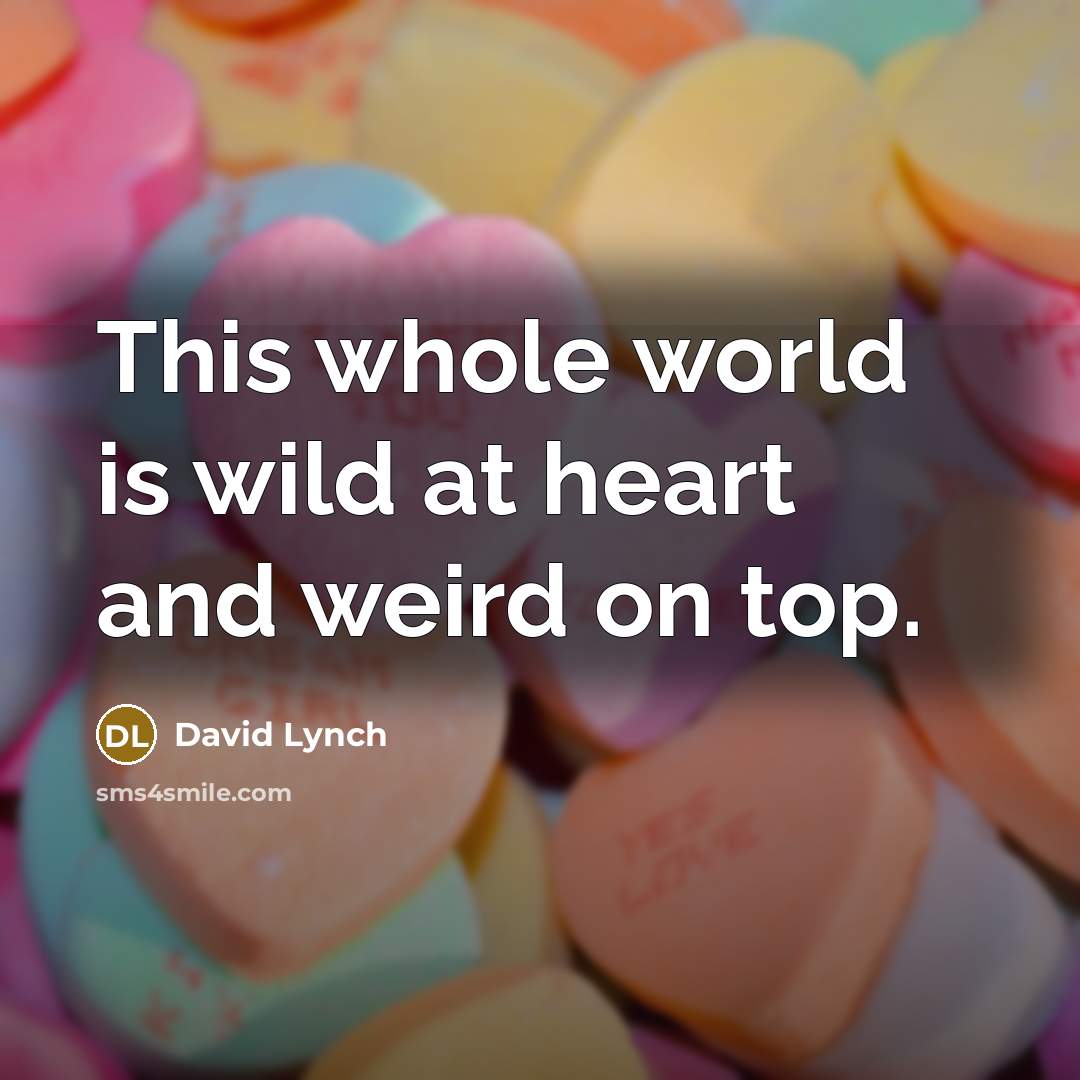 “This whole world is wild at heart and weird on…” quote by David Lynch