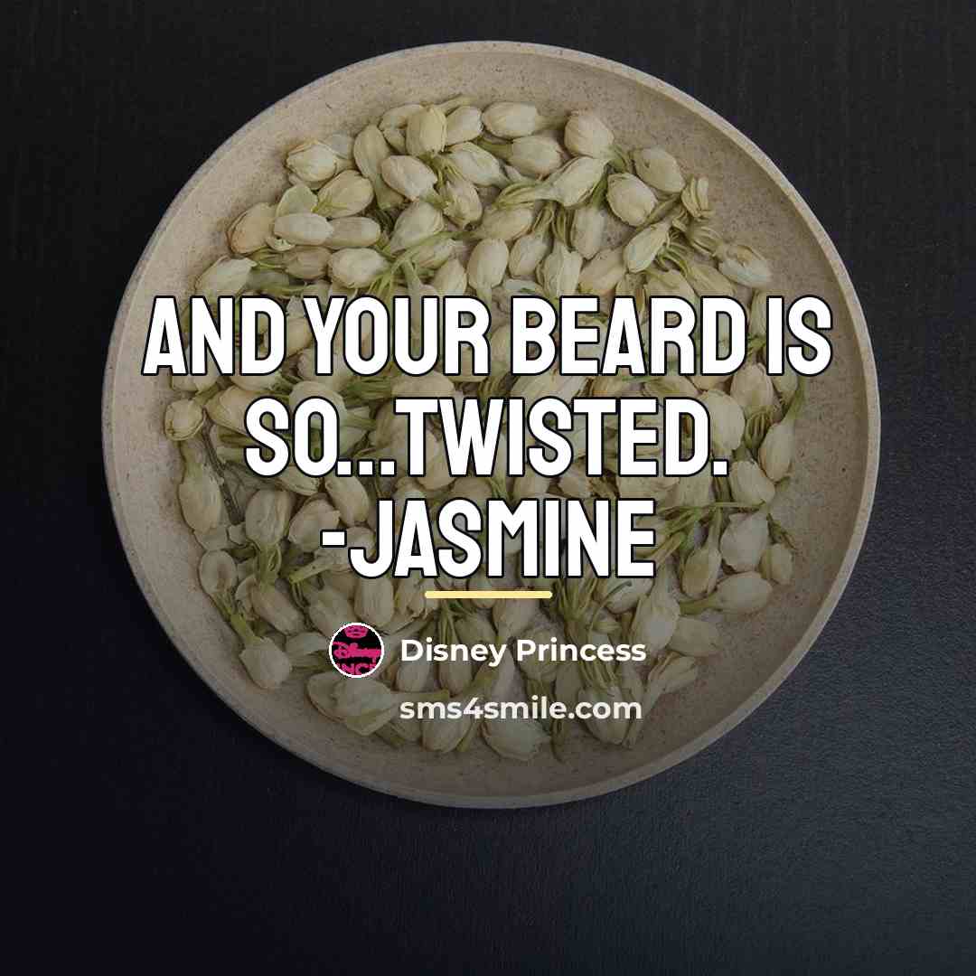 “And your beard is so...twisted. -Jasmine…” quote by Disney Princess