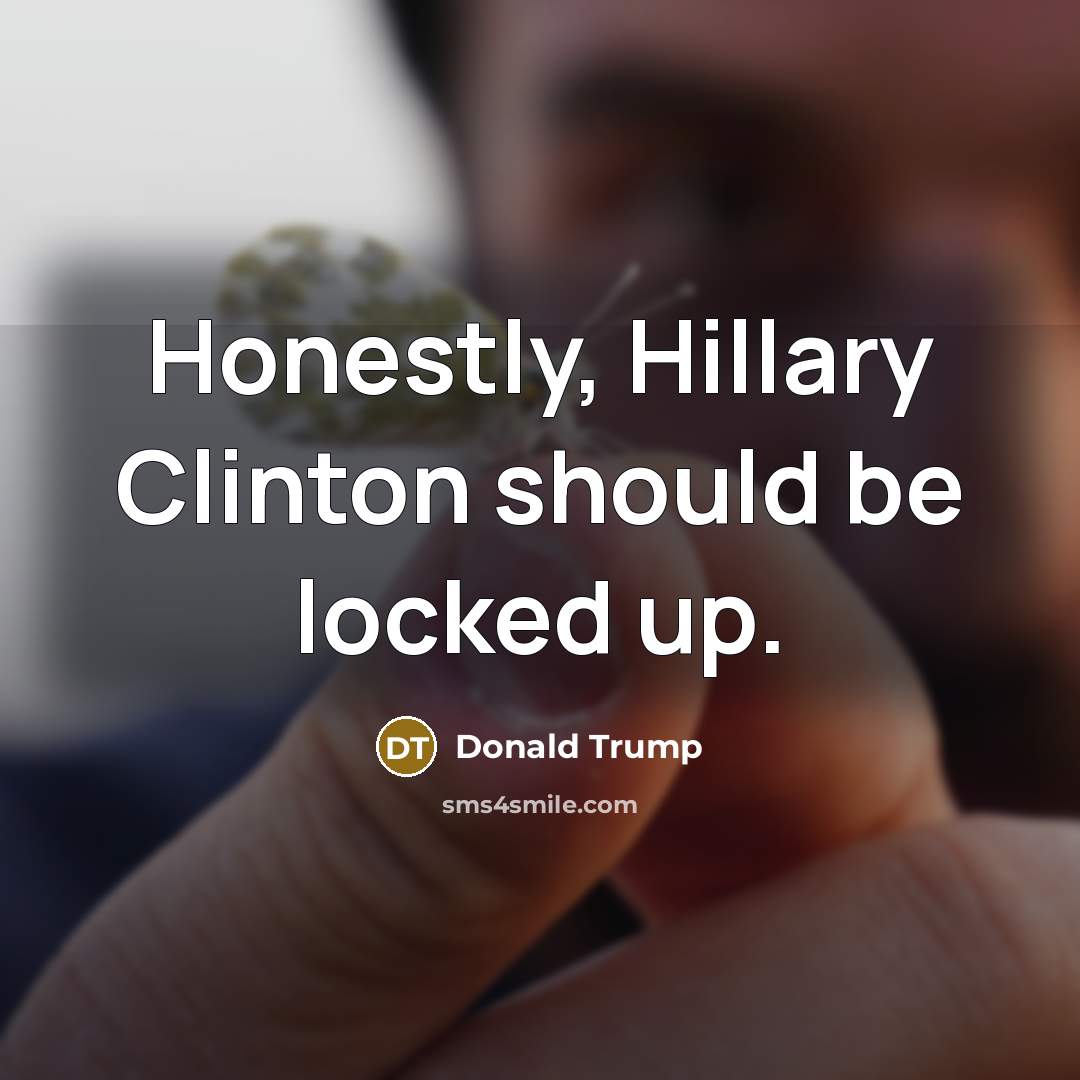 “Honestly, Hillary Clinton should be locked up.…” quote by Donald Trump