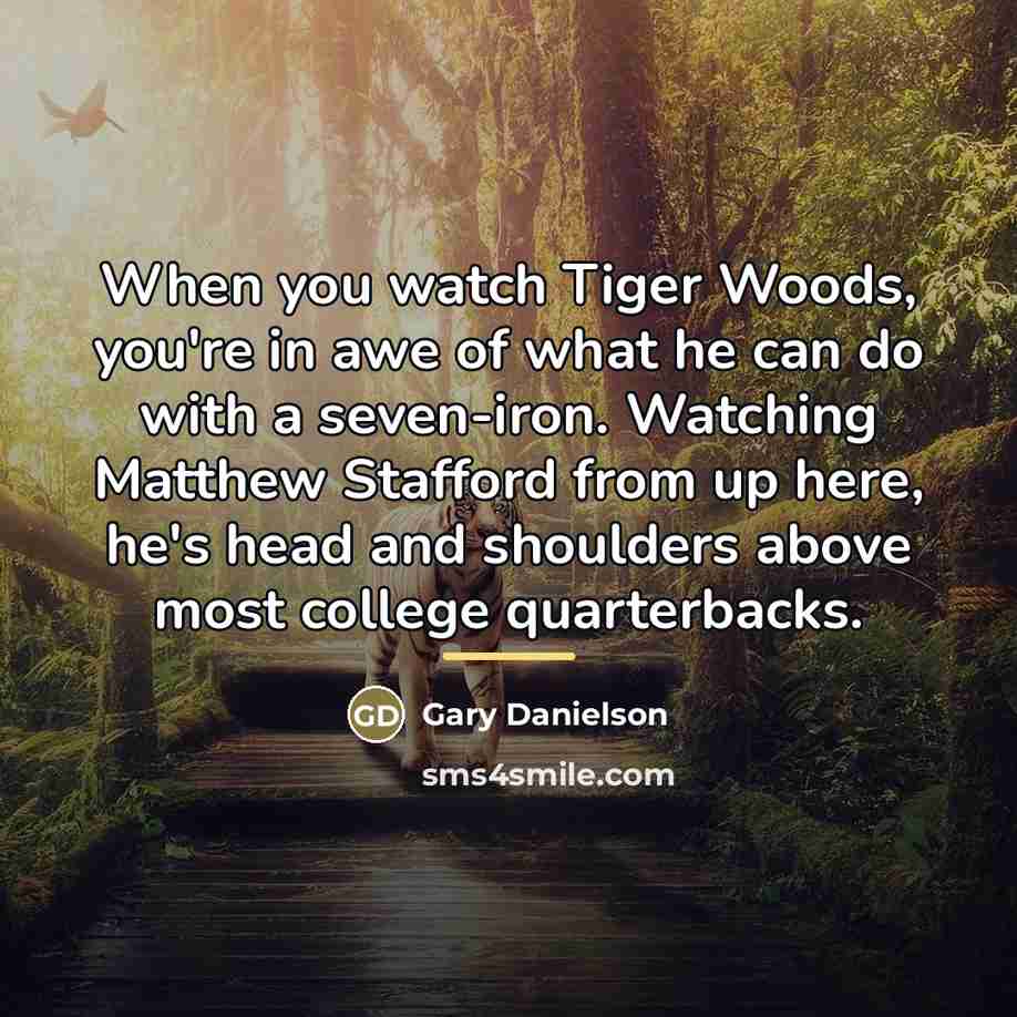 “When you watch Tiger Woods, you're in awe of what…” quote by Gary Danielson
