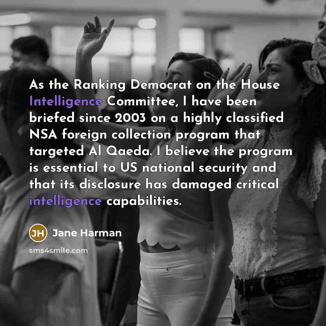“As the Ranking Democrat on the House Intelligence Committee, I…” quote by Jane Harman