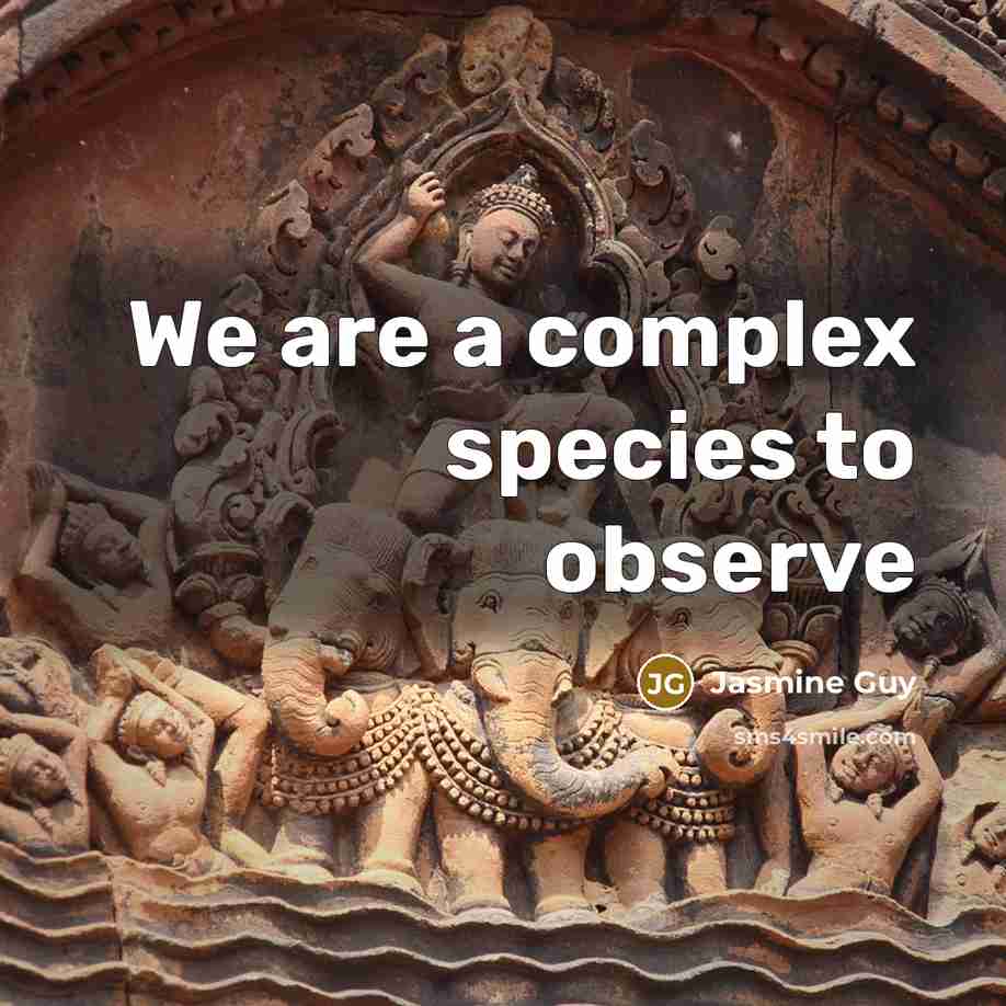 “We are a complex species to observe…” quote by Jasmine Guy