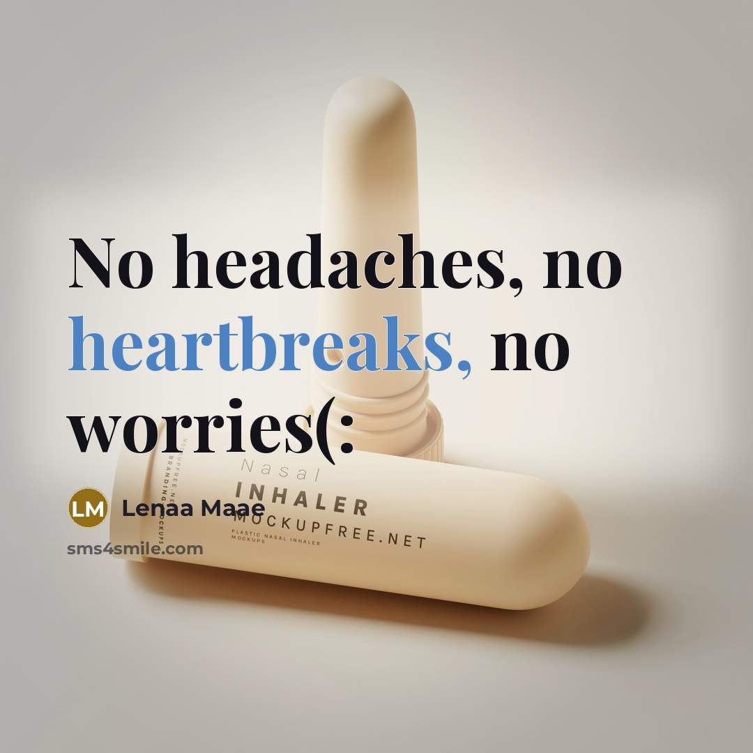“No headaches, no heartbreaks, no worries(:” quote by Lenaa Maae