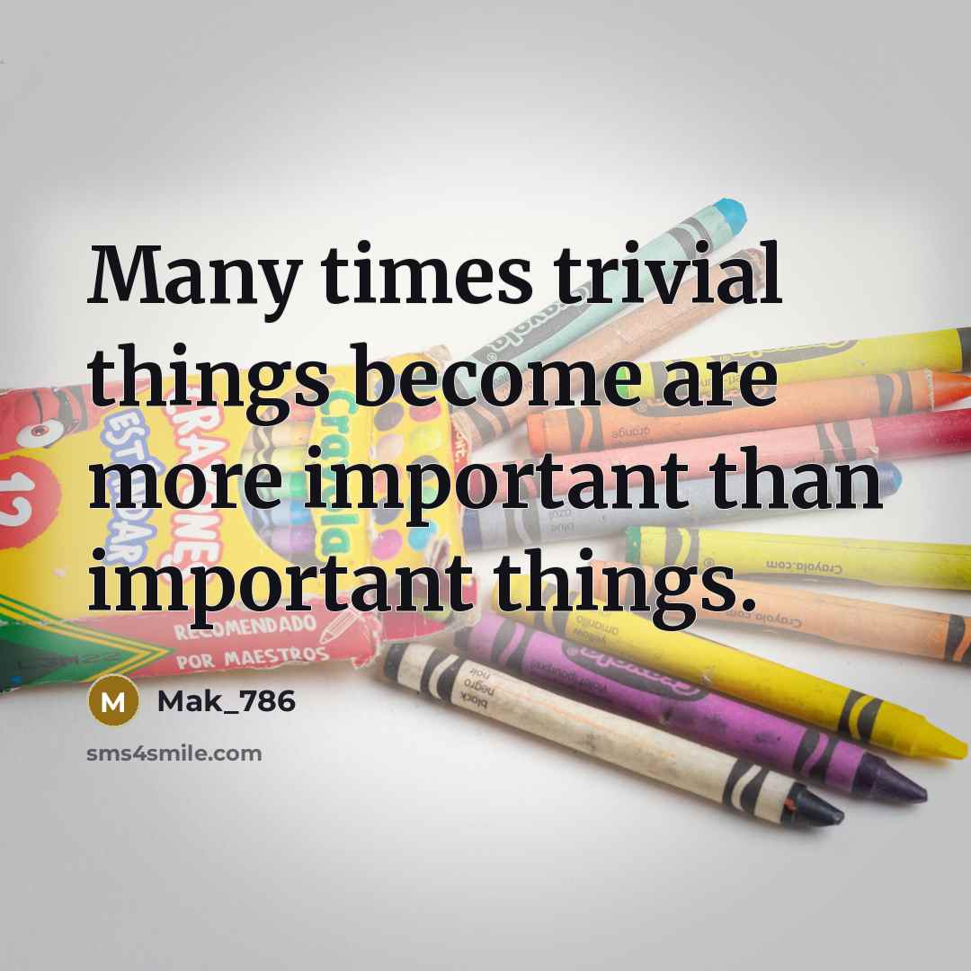“Many times trivial things become are more important than important…” quote by Mak_786