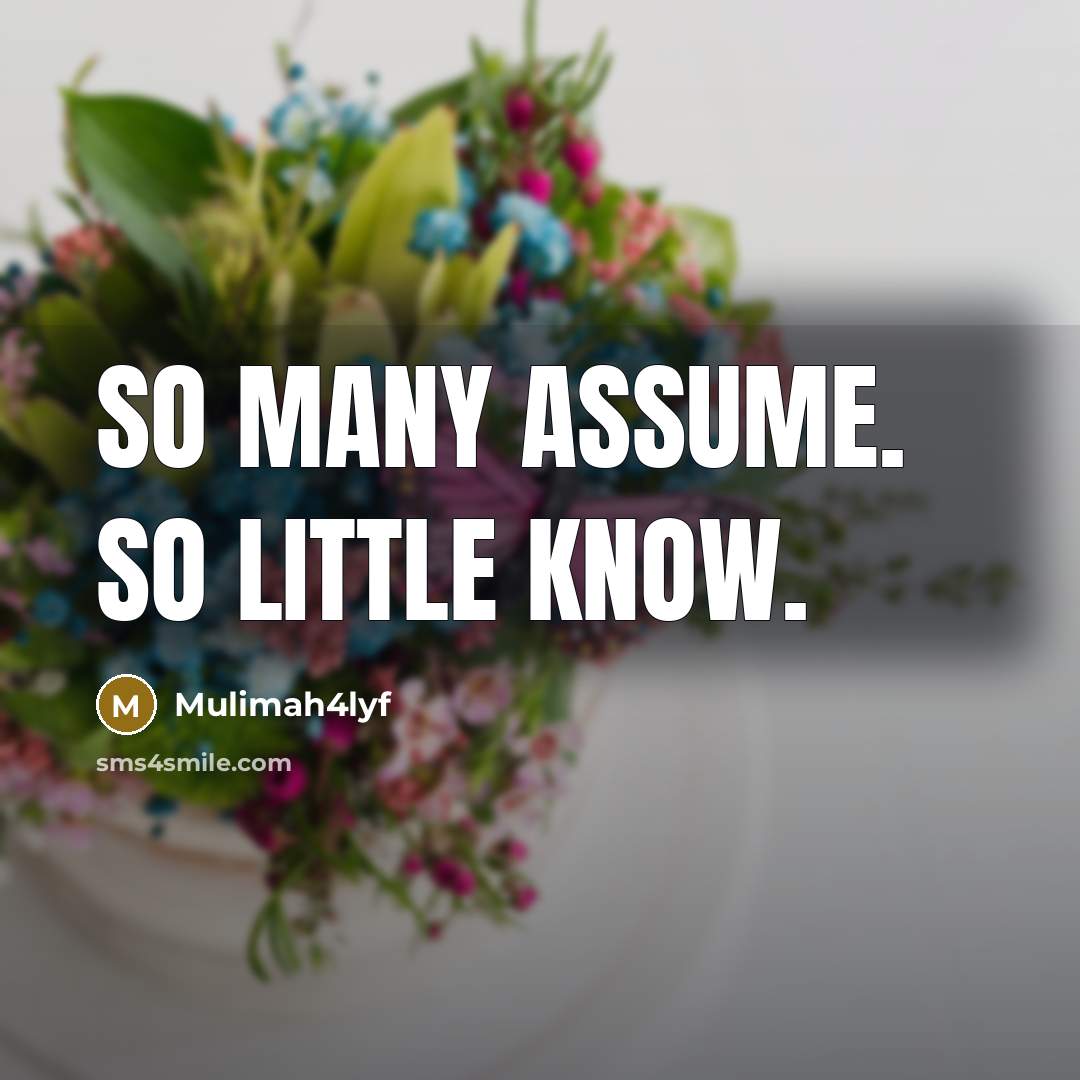 “So many assume. So little know.…” quote by Mulimah4lyf