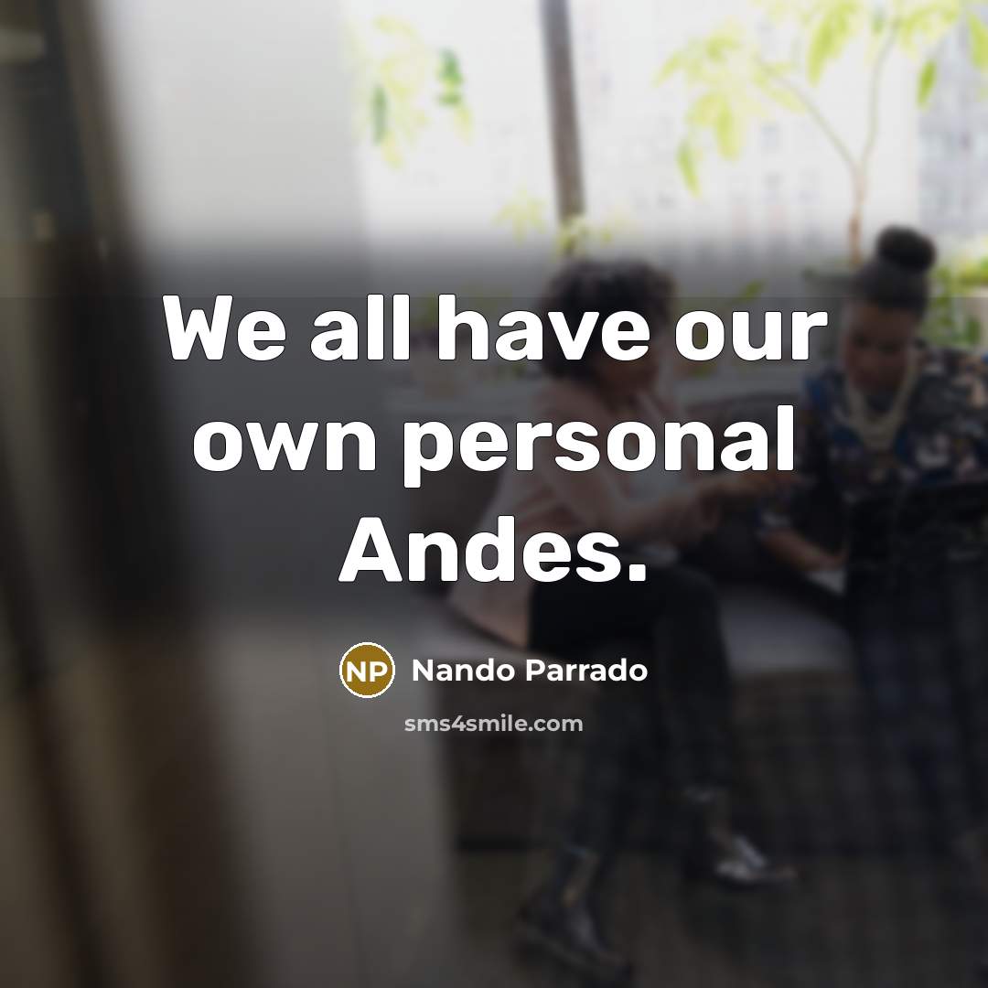 “We all have our own personal Andes.…” quote by Nando Parrado