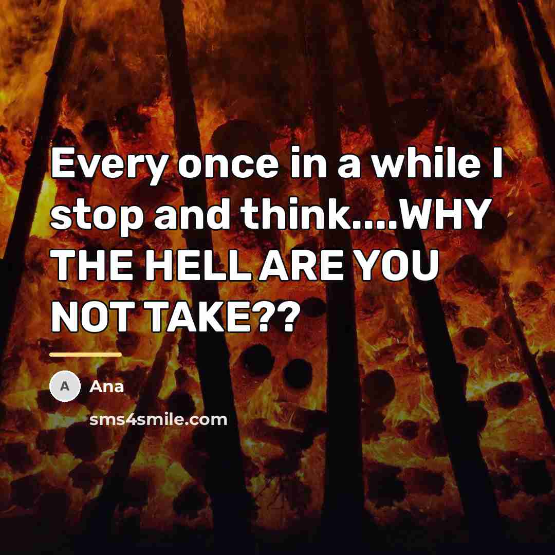 “Every once in a while I stop and think....WHY THE…” quote by Ana