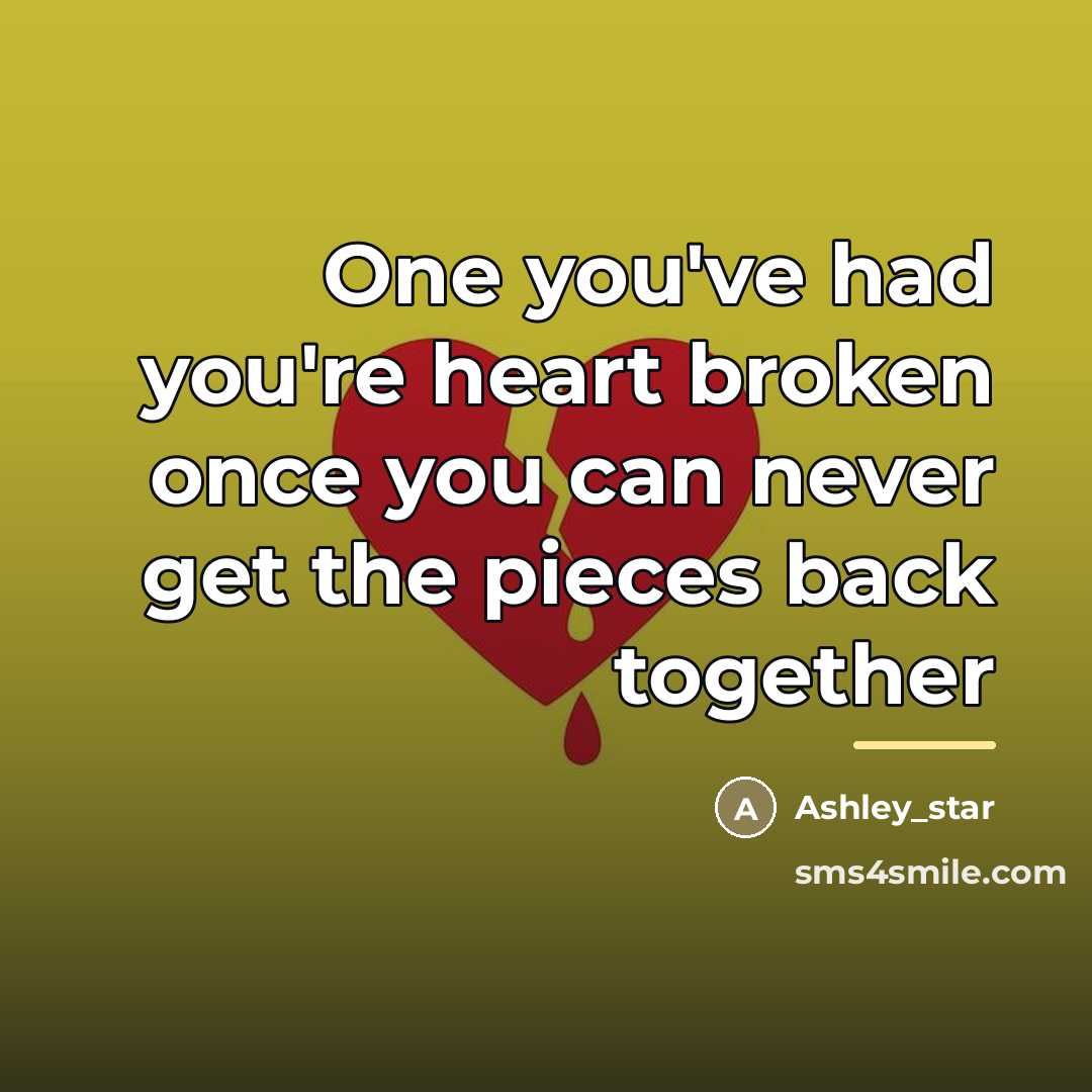 “One you've had you're heart broken once you can never…” quote by Ashley_star