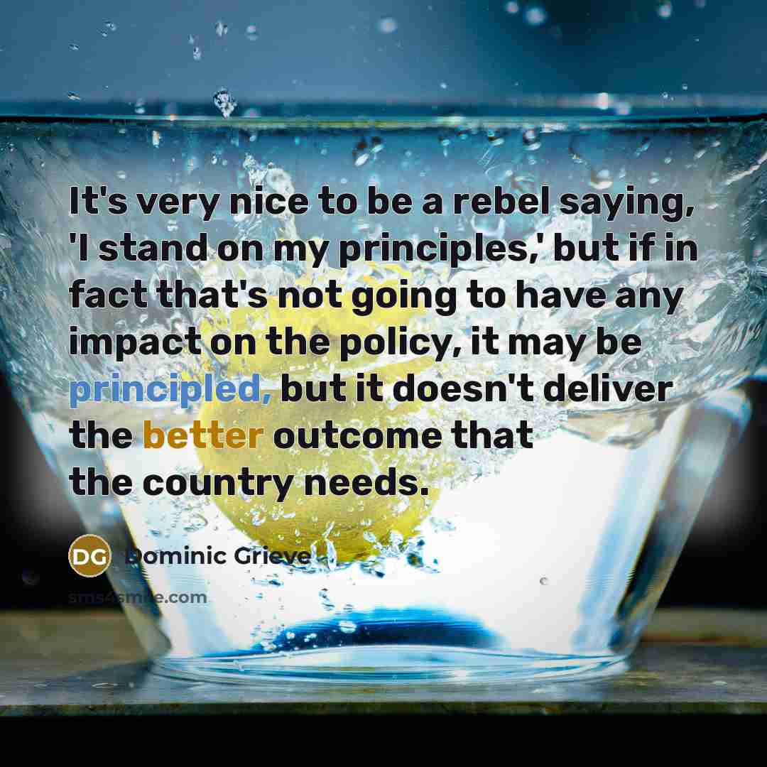 “It's very nice to be a rebel saying, 'I stand…” quote by Dominic Grieve