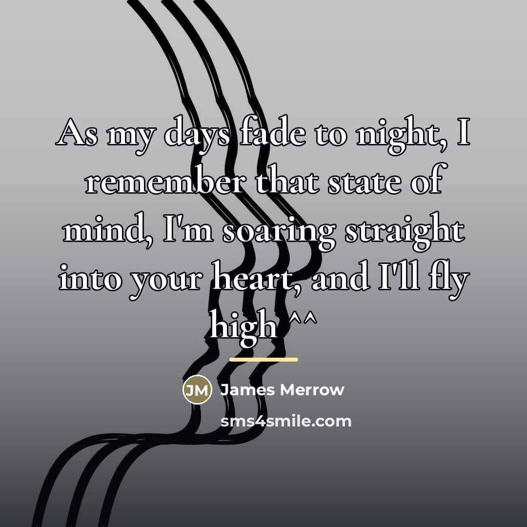 “As my days fade to night, I remember that state…” quote by James Merrow