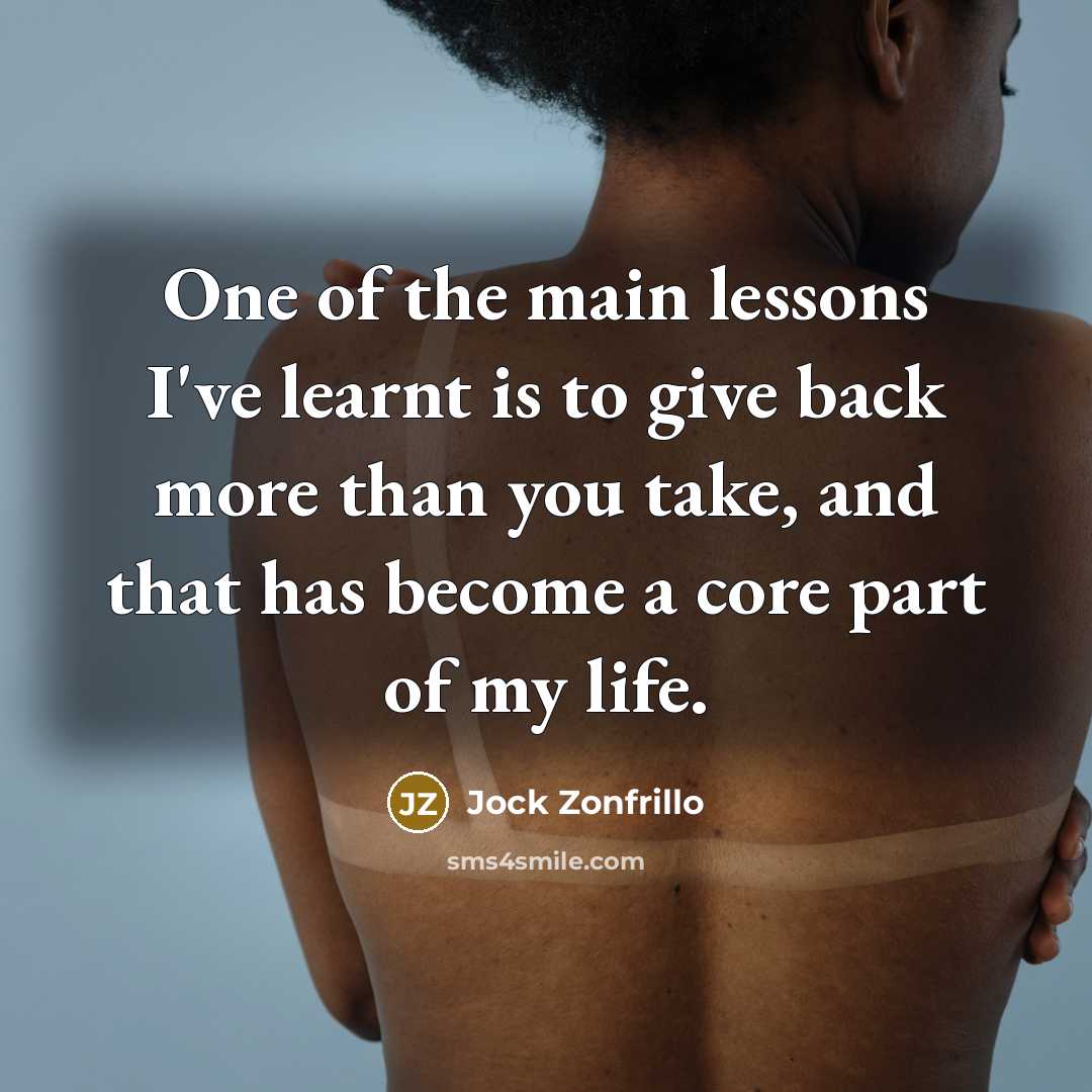 “One of the main lessons I've learnt is to give…” quote by Jock Zonfrillo