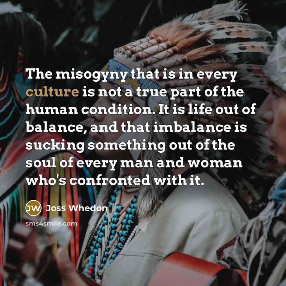 “The misogyny that is in every culture is not a…” quote by Joss Whedon