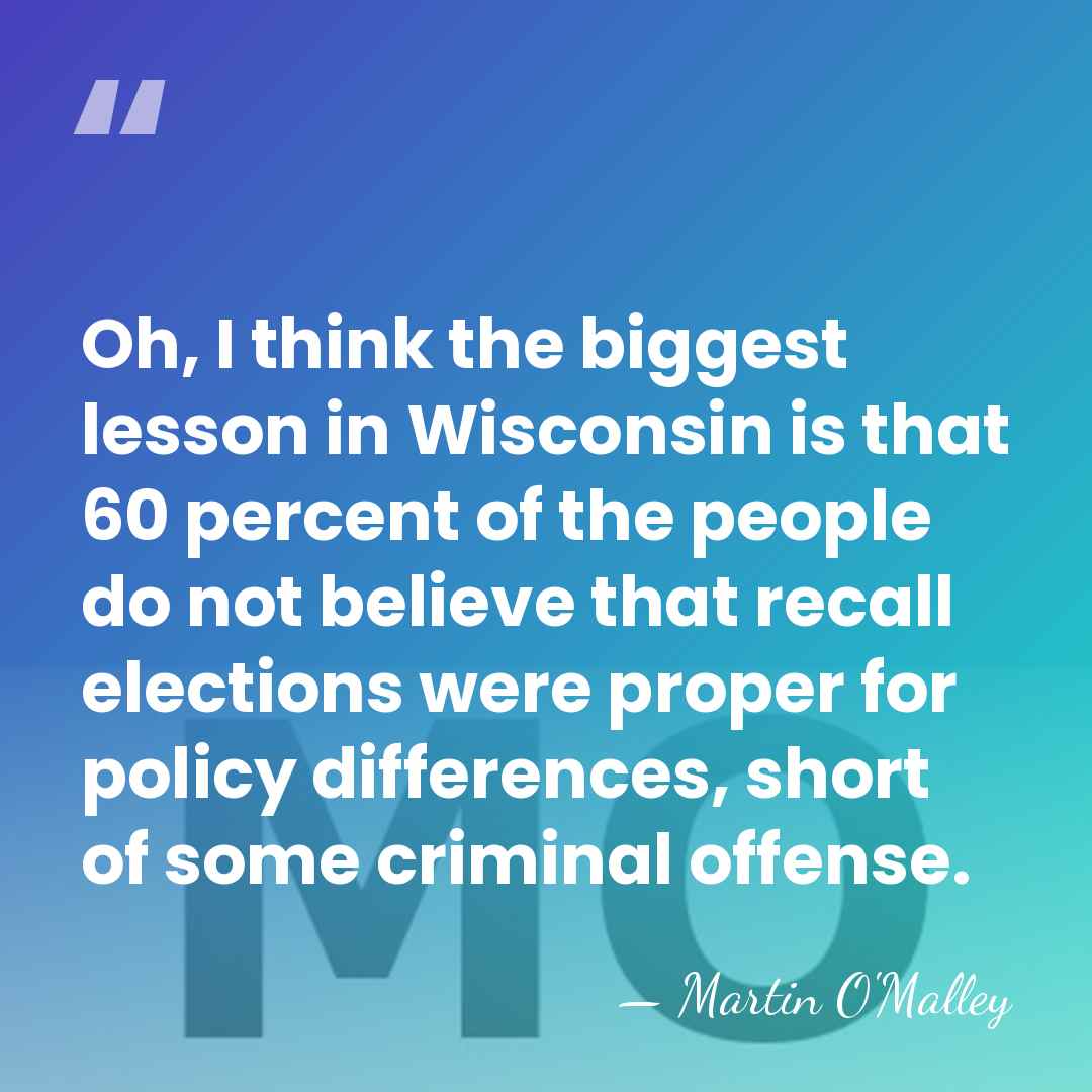 Oh, I think the biggest lesson in Wisconsin is that 60 percent&hellip; - Martin O'Malley